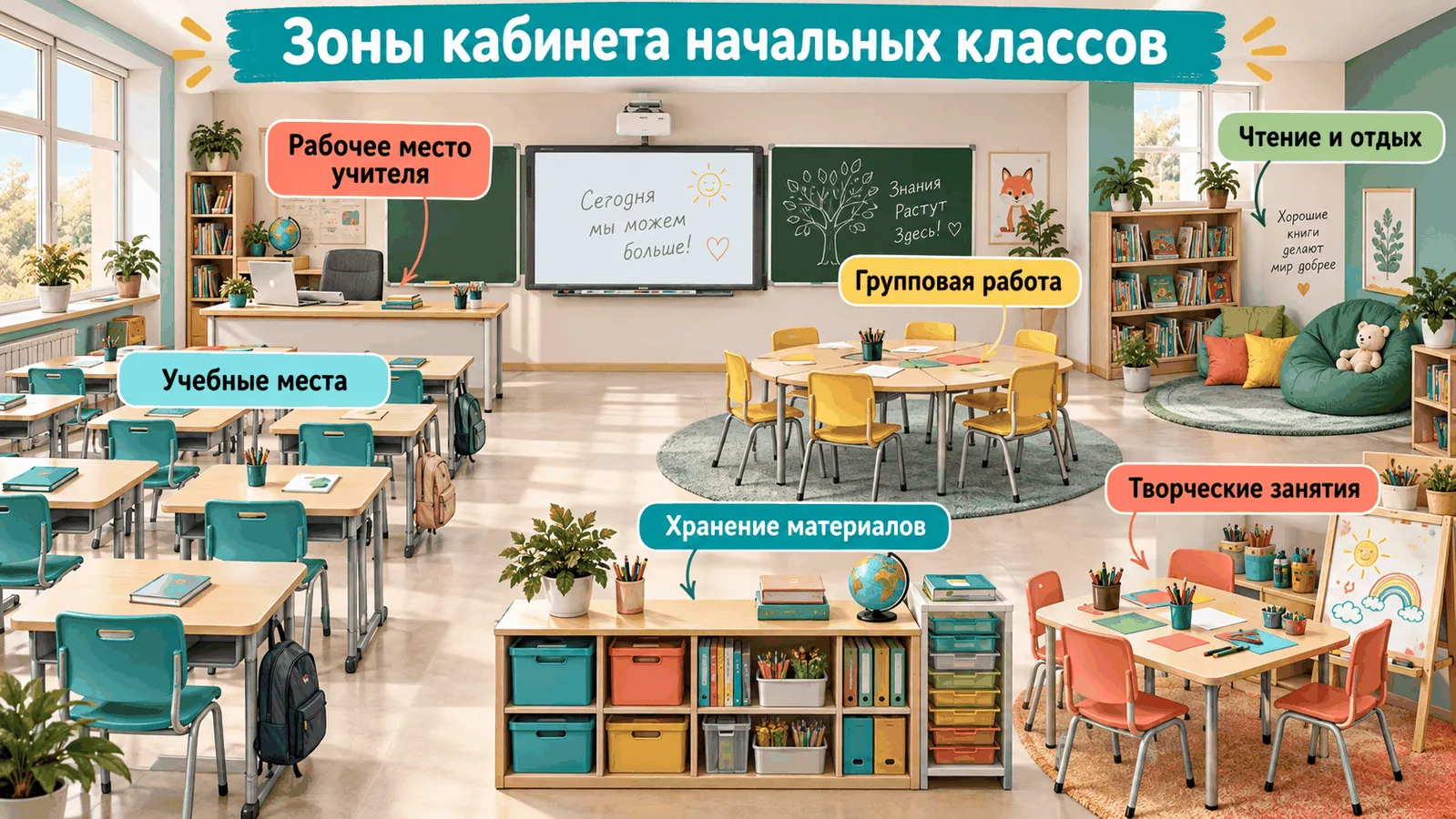 Зоны кабинета начальной школы