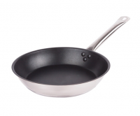 Сковорода 28х4,8 см, нерж, антипригар, тройное дно