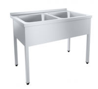 Ванна моечная цельнотянутая 2 с бортом (AISI 304 толщиной 1,0 мм)