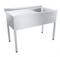 Ванна моечная с рабочей поверхностью 1500х700х870(890) мм (емкость 500х500х300) слева