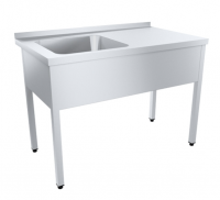 Ванна моечная с рабочей поверхностью 1600*700*850 мм (емкость 500х500х30) слева